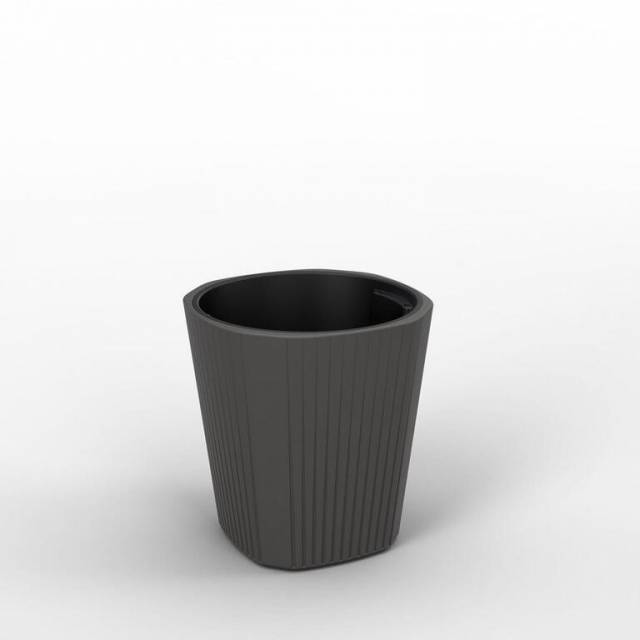 Kvetináč plastový, MUZA, antracit, priemer 388mm, výška 407mm, s vložkou