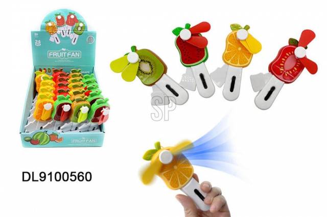 E-shop Kinekus Ventilátor ručný ovocie 6,5x13,5 cm mix