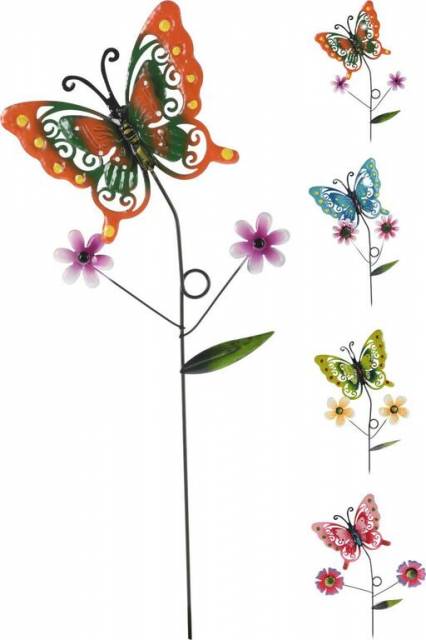 E-shop Kinekus Dekorácia zapichovacia motýľ 62,5 cm mix