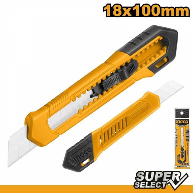 E-shop INGCO Nôž lámací 18mm s plochým tlačítkom INGCO 1x čepeľ