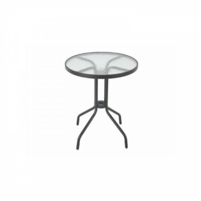 E-shop Kinekus Stôl NINA 60cm, kov+sklo, čierny