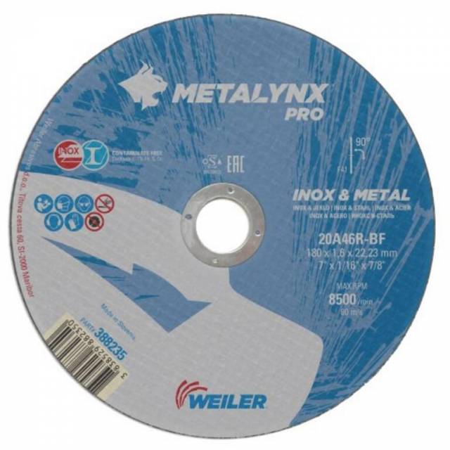 Kotúč rezný oceľ,nerez 180x1,6x22,2mm FLEX METALYNX Pro