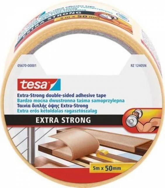 E-shop TESA Páska kobercová obojstr. biela, 5mx50mm Tesa, silen lepiaca