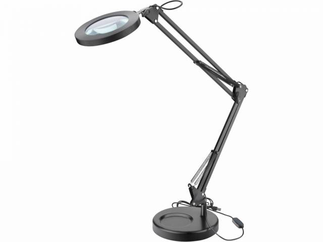 EXTOL LIGHT Lampa stolová s LED a lupou, 1300lm, nastaviteľné rameno, USB napájanie