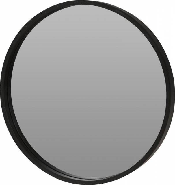 E-shop Kinekus Zrkadlo nástenné okrúhle v čiernom drevenom ráme, priemer 300x25mm, na zavesenie