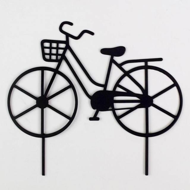 E-shop Kinekus Ozdoba zapichovacia bicykel 18x16 cm kov čierny