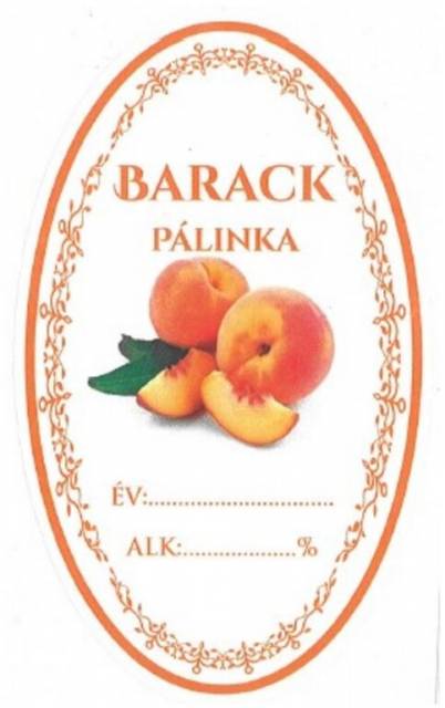 E-shop Kinekus Samolepka na fľašu BARACK PÁLINKA/BROSKYŇOVICA domáca ovál 16ks etikiet HU