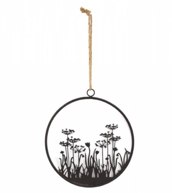 E-shop Kinekus Ozdoba závesná kruh s kvetmi 31x1x33,5 cm