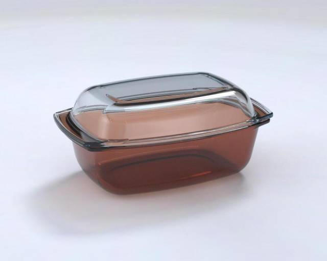 Kinekus Misa/pekáč hranatý hnedé sklo s čírym vekom AMBER 3,50+1,60 L