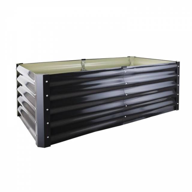 GARDENKUS Záhon vyvýšený, oceľový, hranatý, 180x90x43cm, šedý - antracit GARDENKUS