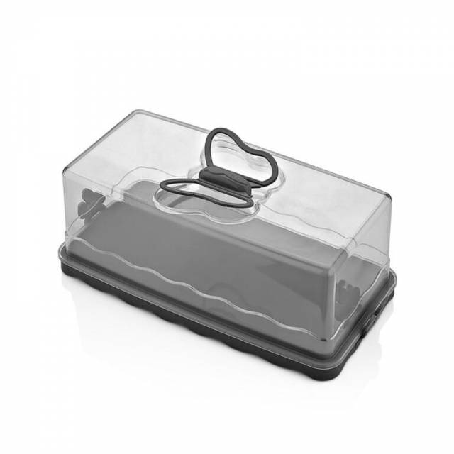 Dóza na potraviny, box, plast 33,5x17x14cm s úchytmi čierna