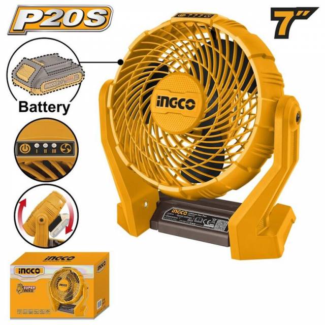INGCO Ventilátor 18cm CFALI2007 INGCO AKU 20V P20S bez akumulátora a nabíjačky