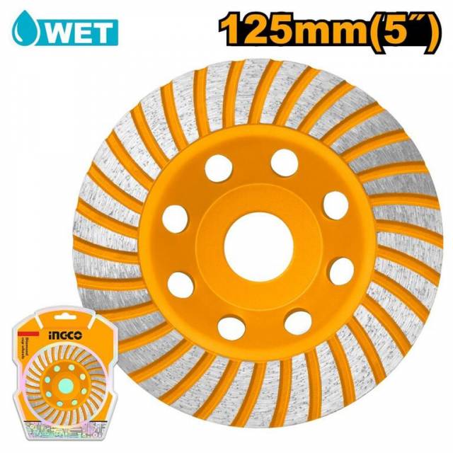 INGCO Kotúč diamantový brúsny o125x22,2 mm TURBO INGCO