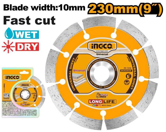 INGCO Kotúč diamantový o230x22,2 mm SEGMENT INGCO