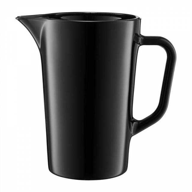 Džbán s uchom, 1,2L, sklenený, čierny