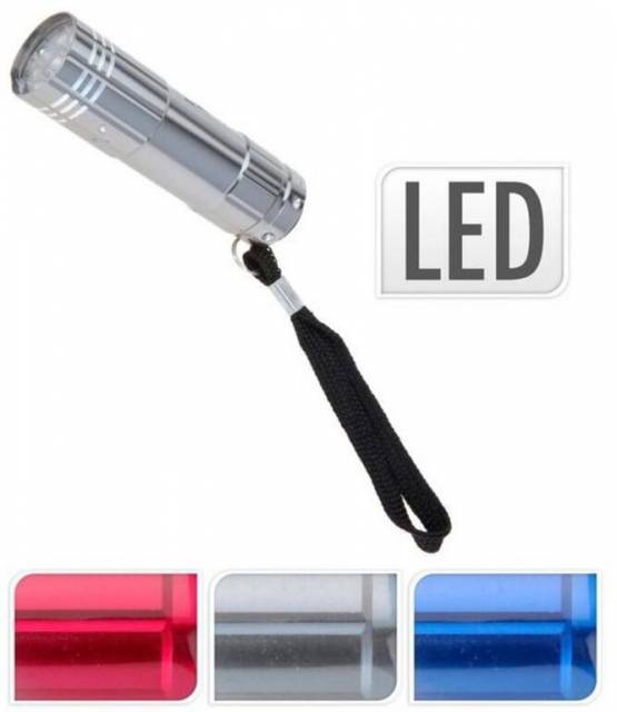 Baterka 9 LED 8,5cm, hliníková mix