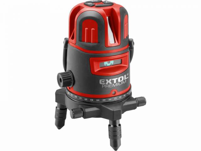 EXTOL PREMIUM Laser krížový samonivelačný, 1H-4V-1B, zel.laser, 5,2Ah Li-on