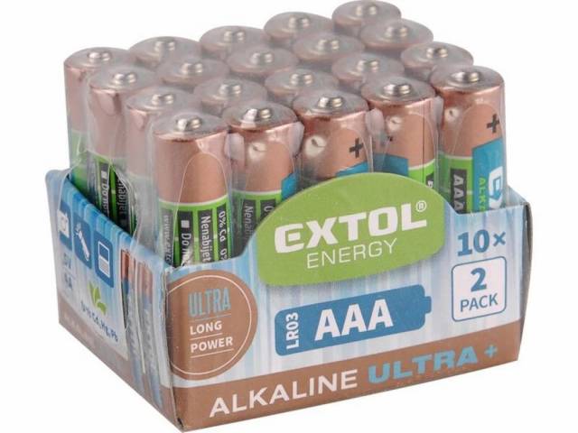 EXTOL ENERGY Batéria alkalická AA, 1,5V, 20ks