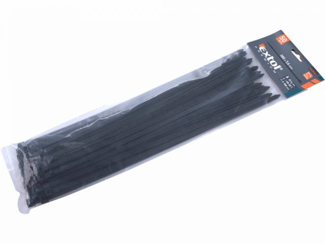 EXTOL PREMIUM Pásky sťahovacie, 7,6x380mm, balenie 50ks