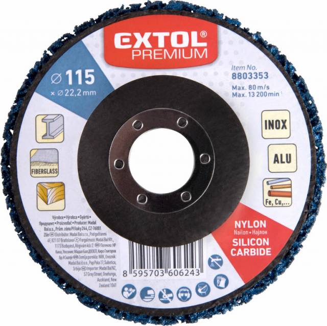 EXTOL PREMIUM Kotúč brúsny silikón-karbid, priemer 115mm, hrúbka 14mm