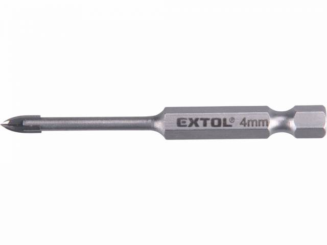 EXTOL PREMIUM Vrták do skla 4x74mm, šesťhranná 1/4 stopka