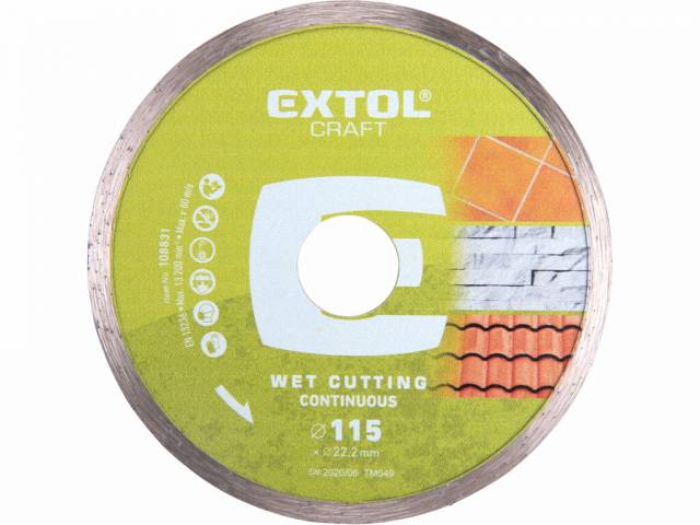EXTOL CRAFT Kotuc rezny diamantovy 115x22,2mm mokre rez.