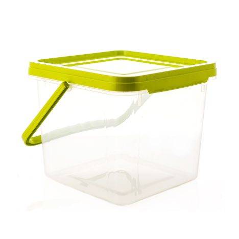 Vedro plastový, 6,3L, 19x22x24cm, hranaté s vekom