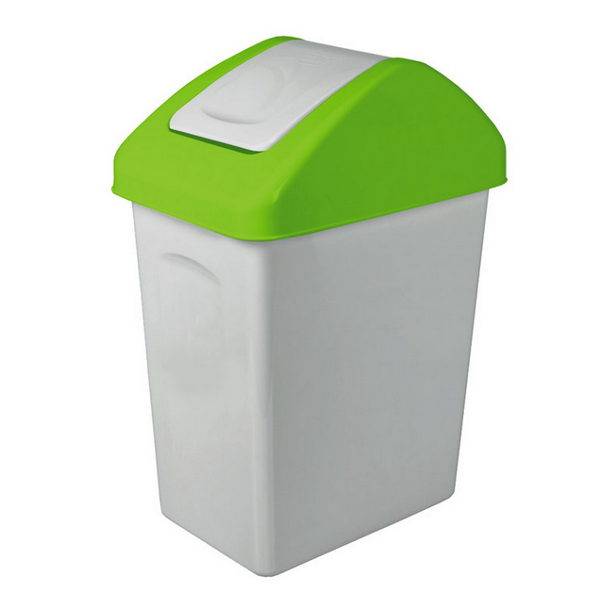 E-shop Kinekus Kôš na odpad preklápací 10 l, plastový, SWING zeleno - sivý