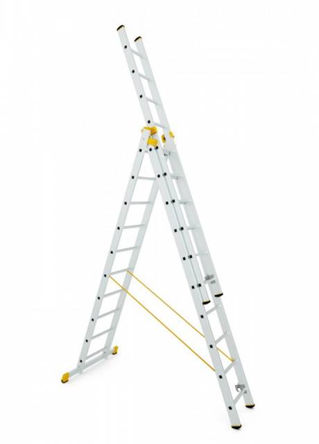 ITOSS Rebrík hliníkový PROFI 3x10, univerzálny, trojdielny, výsuvný