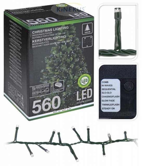 Svetlo vianočné 560 LED studené biele, 11m micro cluster, 180cm stromček