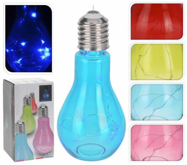 E-shop Kinekus Lampa dekoratívna, tvar žiarovka, 9x19cm, mix farieb