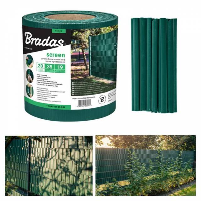 Fólia do plotových panelov 19cm/35m zelená + 20x spona