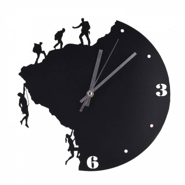 E-shop Kinekus Nástenné hodiny dizajn HOROLEZCI, priemer 30 cm, čierne