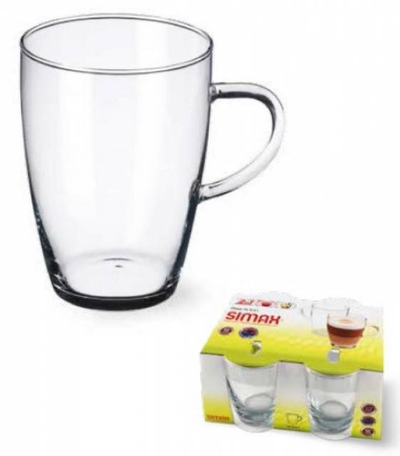 SIMAX Hrnček sklenený na čaj, kávu, 400 ml, SIMAX, LYRA 400ml, sada 4 ks