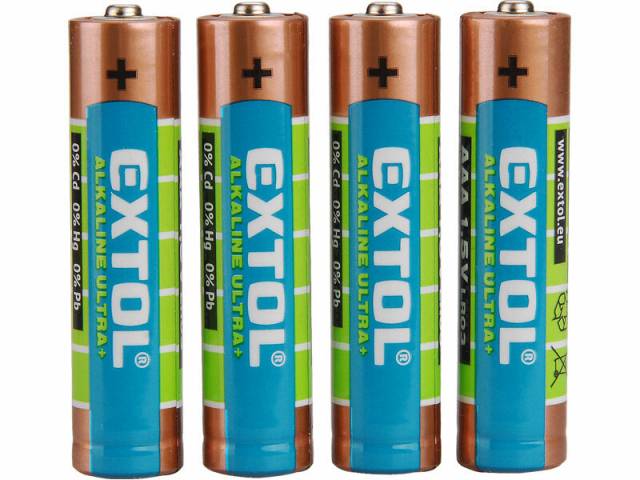 EXTOL ENERGY Bateria alkalicka 4ks, 1,5V, typ AAA