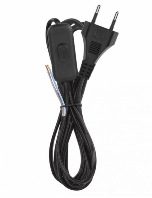 E-shop EMOS Flexo šnúra PVC 2× 0,75mm2 s vypínačom, 3m, čierna