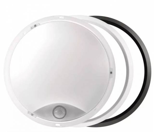 EMOS LED svietidlo prisadené kruhové so senzorom, 14W, neutrálna biela, priemer 21,5cm, čierna/biela ZM3231