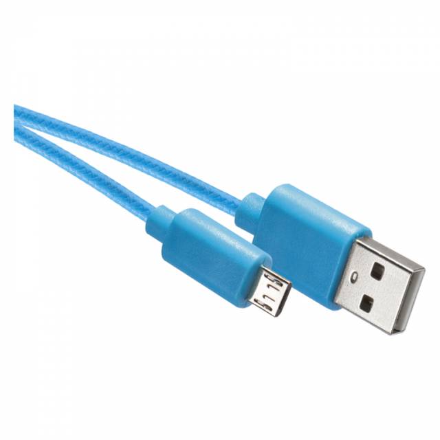 EMOS USB kábel 2.0 A/M - micro B/M 1m modrý