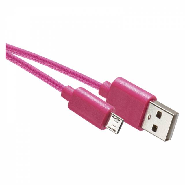 EMOS USB kábel 2.0 A/M - micro B/M 1m ružový