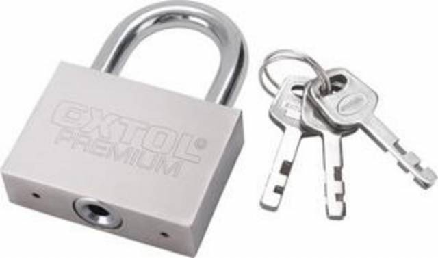 EXTOL PREMIUM Zámok visiaci 30mm, poniklovaný