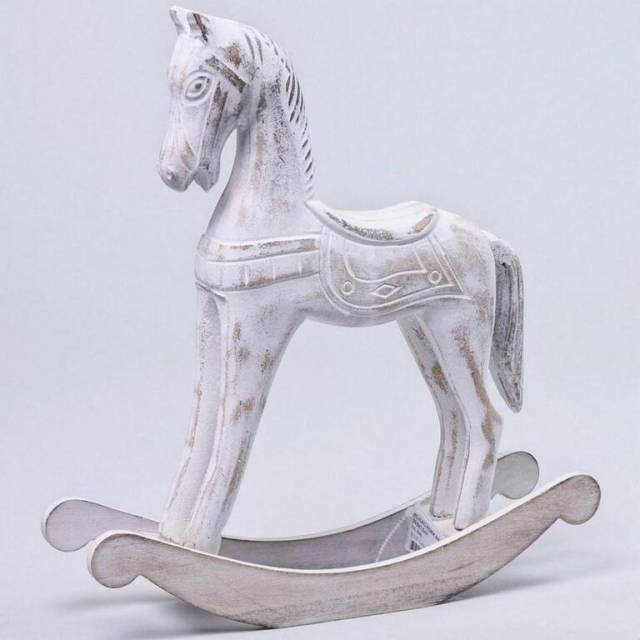 E-shop Kinekus Postavička kôň hojdací 29,5x7,5x31 cm biely