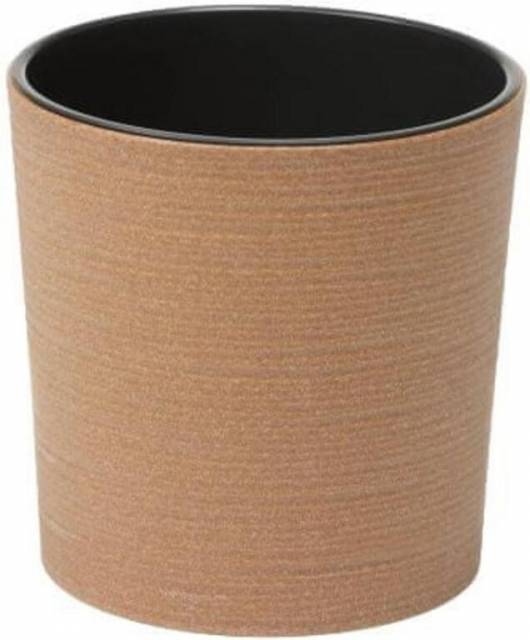 Kvetináč plastový, priemer 19cm, MALWA ECO WOOD DLUTO, hnedý