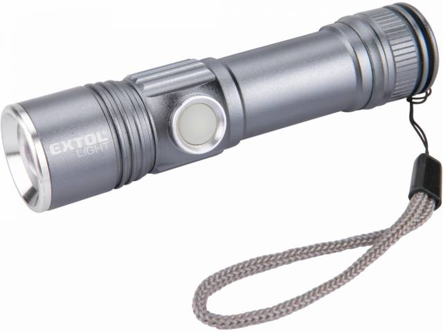 EXTOL LIGHT Svietidlo hliníkové nabíjateľné, 280lm, 110mm, microUSB nabíjanie 43141