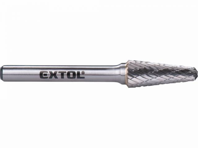 E-shop EXTOL INDUSTRIAL Fréza karbidová kónická poľgulaté čelo, pr.10mm,rez.dĺžka 20mm, stopka 6mm