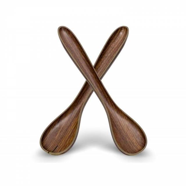 E-shop Kinekus Lyžica a vidlička - šalátový príbor, plast - imitácia dreva