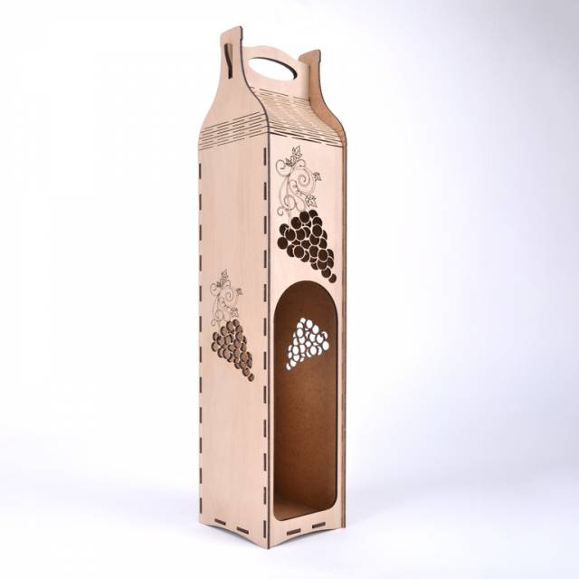 E-shop Kinekus Obal na fľaše na víno drevený 86x86 mm dekorovaný