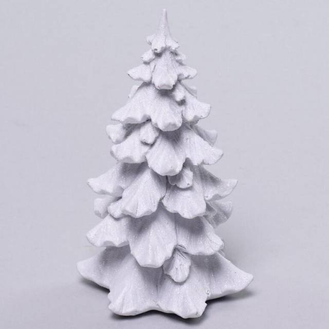 E-shop Kinekus Dekorácia strom 7,5x7,5x12,5 cm biely gliter