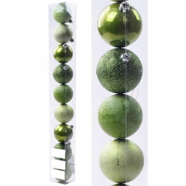 Kinekus Olivová vianočná guľa, palstová, 3 cm, sada 12 ks, oliva mix