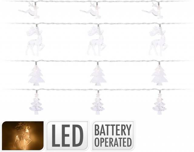 E-shop Kinekus Svetlo vianočné 10 LED teplé biele, stromček/sob, baterky