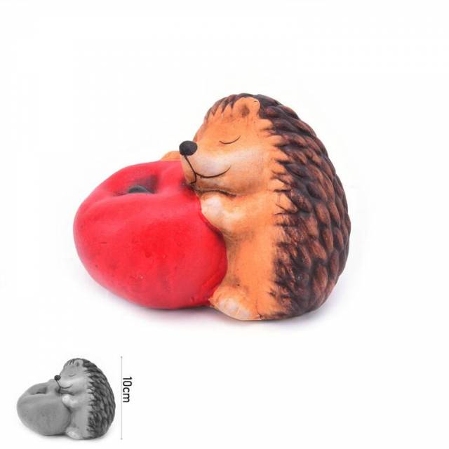 Kinekus Postavička ježko s jablkom 11,5x7x10 cm keramika